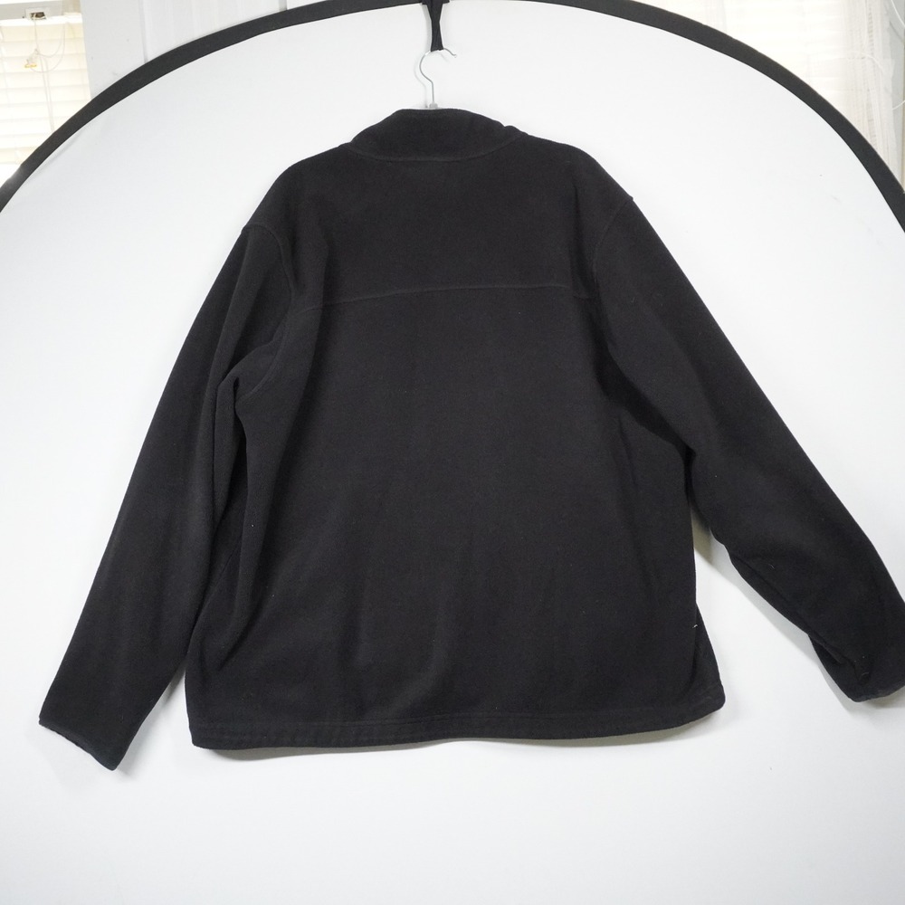 LL‎ Bean Mens XXL Black Full Zip Fleece Jacket Mock Neck 3 Pocket 0FJM3 Hiking - Picture 6 of 8